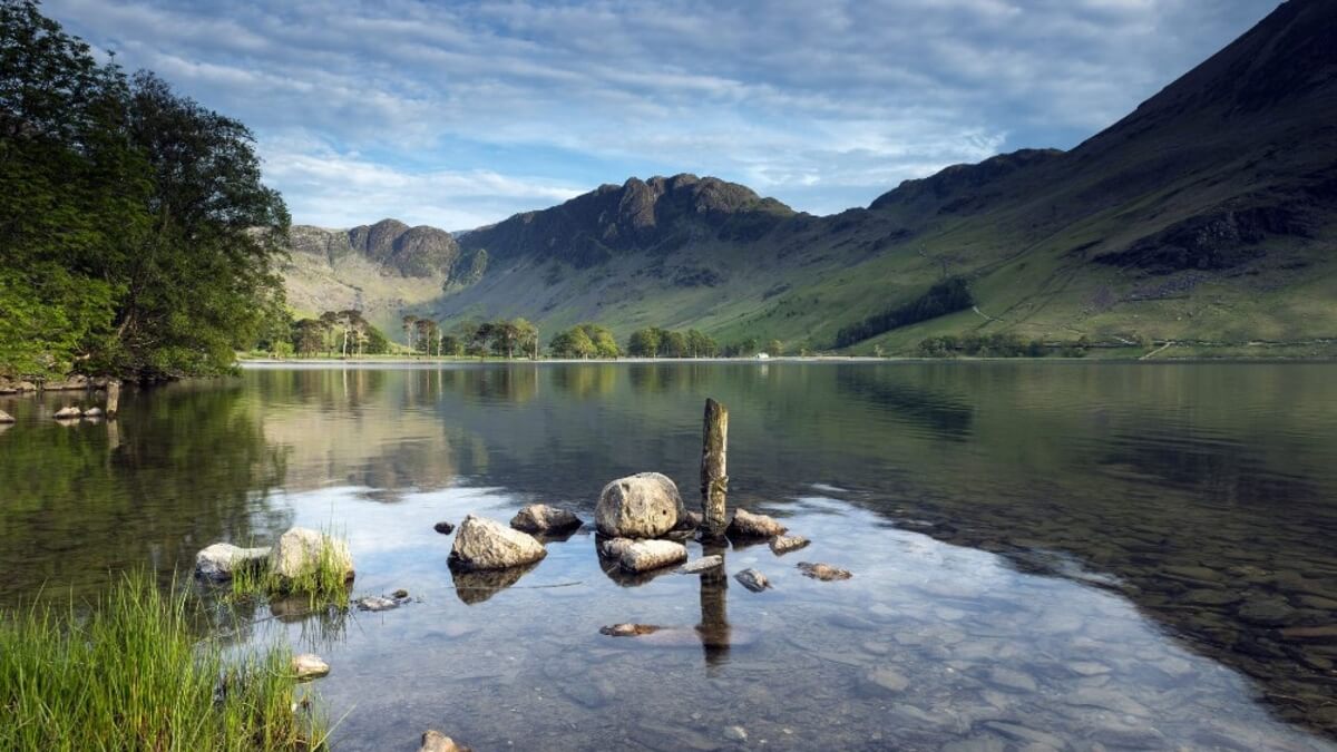 View of Haystacks over Buttermere lake