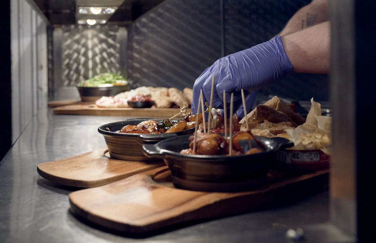 Chef preparing food in a restaurant